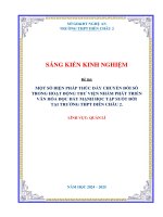 Skkn một số biện pháp thúc Đẩy chuyển Đổi số trong hoạt Động thư viện nhằm phát triển văn hóa Đọc Đẩy mạnh học tập suốt Đời tại trường thpt diễn châu 2