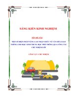 Skkn một số biện pháp nâng cao nhận thức về văn hóa giao thông cho học sinh trung học phổ thông qua công tác chủ nhiệm lớp