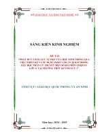 Skkn phát huy năng lực tự học của học sinh thông qua việc thiết kế và sử dụng phiếu chuẩn bị bài trong dạy học phần lý thuyết một số bài môn gdqpan lớp 11 tại trường thpt quỳnh lưu 1