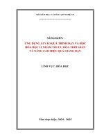 Skkn Ứng dụng ai vào quá trình dạy và học hóa học 11 nhằm tối Ưu hóa thời gian và nâng cao hiệu quả giảng dạy