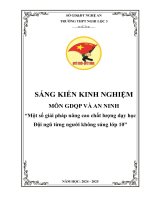 Skkn một số giải pháp nâng cao chất lượng dạy học Đội ngũ từng người không súng lớp 10