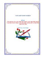 Skkn Ứng dụng của giá trị lớn nhất, giá trị nhỏ nhất vào bài toán thực tế cho học sinh lớp 12 trƣờng thpt kỳ sơn
