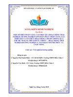 Skkn một số biện pháp nâng cao hiệu quả hoạt Động trải nghiệm, hướng nghiệp góp phần phát triển năng lực thiết kế và tổ chức hoạt Động cho hs thông qua chủ Đề bảo vệ thế giới tự nhiên