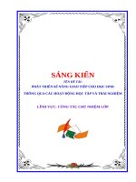 Skkn phát triển kĩ năng giao tiếp cho học sinh thông qua các hoạt Động học tập và trải nghiệm
