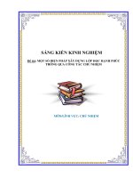 Skkn một số biện pháp xây dựng lớp học hạnh phúc thông qua công tác chủ nhiệm