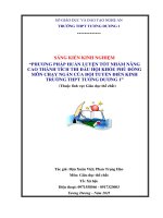 Skkn phương pháp huấn luyện tốt nhằm nâng cao thành tích thi Đấu hội khỏe phù Đổng môn chạy ngắn của Đội tuyển Điền kinh trường thpt tương dương 1