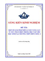 Skkn một số giải pháp rèn luyện năng lực tư duy phản biện trong học tập cho học sinh tại trường thpt diễn châu 4