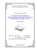 Skkn Ứng dụng chuyển Đổi số trong giảng dạy hóa học thông qua website học tập trực tuyến