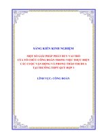 Skkn một số giải pháp phát huy vai trò của tổ chức công Đoàn trong việc thực hiện các cuộc vận Động và phong trào thi Đua tại trường thpt quỳ hợp 3