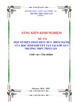 Skkn một số biện pháp phát huy Điểm mạnh của học sinh khuyết tật tại lớp 11c1 trường thpt thái lão