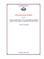 Skkn nâng cao nhận thức về sức khoẻ sinh sản cho học sinh lớp chủ nhiệm tại trường thpt diễn châu 4