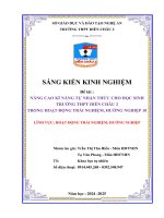 Skkn nâng cao kĩ năng tự nhận thức cho học sinh trường thpt diễn châu 2 trong hoạt Động trải nghiệm, hướng nghiệp 10