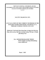 04051001865 tóm tắt Đánh giá về sách giáo khoa Đang Được sử dụng cho khóa học tiếng anh của học sinh lớp 2 tại một trường tiểu học Ở thành phố hưng yên