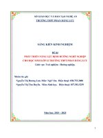 Skkn phát triển năng lực Định hƣớng nghề nghiệp cho học sinh lớp 12 trƣờng thpt phan Đăng lƣu