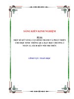 Skkn một số kỹ năng cần hình thành và phát triển cho học sinh thông qua dạy học chương 2 toán 11, sách kết nối tri thức