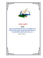 Skkn một số giải pháp nâng cao hiệu quả bồi dưỡng học sinh giỏi môn Địa lý tại trường thpt quỳnh lưu 4