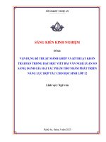 Skkn vận dụng kĩ thuật mảnh ghép và kĩ thuật khăn trải bàn trong dạy học viết bài văn nghị luận so sánh, Đánh giá hai tác phẩm thơ nhằm phát triển năng lực hợp tác cho học sinh lớp 12