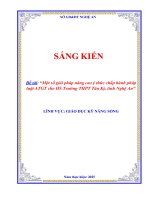 Skkn một số giải pháp nâng cao Ý thức chấp hành pháp luật atgt cho hs trường thpt tân kỳ, tinh nghệ an