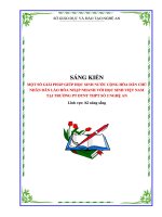 Skkn một số giải pháp giúp học sinh nước cộng hòa dân chủ nhân dân lào hòa nhập nhanh với học sinh việt nam tại trường pt dtnt thpt số 2 nghệ an