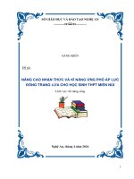 Skkn nâng cao nhận thức và kĩ năng Ứng phó Áp lực Đồng trang lứa cho học sinh thpt miền núi