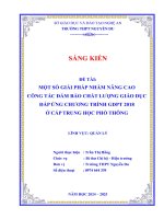 Skkn một số giải pháp nhằm nâng cao công tác Đảm bảo chất lượng giáo dục Đáp Ứng chương trình gdpt 2018 Ở cấp trung học phổ thông
