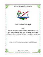 Skkn một số giải pháp góp phần phát triển phẩm chất yêu nước cho học sinh thpt qua hoạt Động trải nghiệm hướng nghiệp 11 trường pt hermann gmeiner