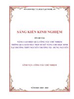 Skkn nâng cao hiệu quả công tác chủ nhiệm thông qua giáo dục một số kỹ năng cho học sinh tại trường thpt nguyễn trường tộ   hưng nguyên