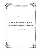 Skkn tổ chức hoạt Động trải nghiệm trong dạy Đọc văn bài 1 sức hấp dẫn của truyện kể (ngữ văn 10  kết nối tri thức với cuộc sống) nhằm phát triển phẩm chất, năng lực học sinh