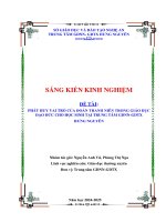 Skkn phát huy vai trò của Đoàn thanh niên trong giáo dục Đạo Đức cho học sinh tại trung tâm gdnn gdtx hưng nguyên