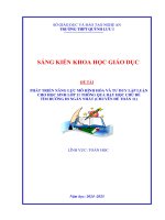 Skkn phát triển năng lực mô hình hóa và tư duy lập luận cho học sinh lớp 11 thông qua dạy học chủ Đề tìm Đường Đi ngắn nhất (chuyên Đề toán 11)