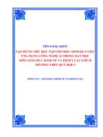 Skkn tạo hứng thú học tập cho học sinh qua việc Ứng dụng công nghệ ai trong dạy học môn giáo dục kinh tế và pháp luật lớp 10 trường thpt quỳ hợp 3