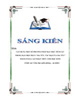 Skkn vận dụng một số phương pháp dạy học tích cực trong dạy học bài 3 ma túy, tác hại của ma túy nhằm nâng cao nhận thức cho học sinh