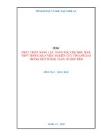 Skkn phát triển năng lực toán học cho học sinh thpt thông qua việc nghiên cứu tìm lời giải trong một số bài toán tổ hợp Đếm