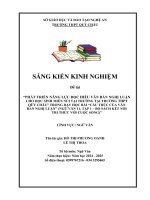 Skkn phát triển năng lực Đọc hiểu văn bản nghị luận cho học sinh miền núi tại trường tại trường thpt qùy châu trong dạy học bài cấu trúc của văn bản nghị luận