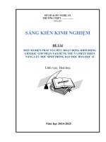Skkn một số biện pháp tổ chức hoạt Động khởi Động giờ học góp phần tạo hứng thú và phát triển năng lực học sinh trong dạy học hoá học 12