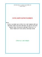 Skkn nâng cao hiệu quả công tác chủ nhiệm lớp tại trường thpt nguyễn trường tộ, hưng nguyên trong việc xây dựng lớp học tích cực và phát triển kỹ năng sống cho học sinh