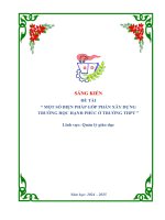Skkn một số biện pháp góp phần xây dựng trường học hạnh phúc Ở trường thpt