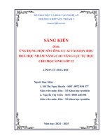 Skkn Ứng dụng một số công cụ ai vào dạy học hoá học nhằm nâng cao năng lực tự học cho học sinh lớp 12