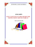 Skkn nâng cao kĩ năng từ chối cho học sinh trƣờng ptdtnt thpt số 2 nghệ an