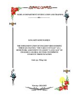 Skkn the implementation of english video dubbing through channel the fable cottage as a homework assignment in lesson language of english 11 (global success) to improve students’ pronunciation