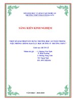 Skkn một số giải pháp xây dựng trường học an toàn trong việc phòng chống bạo lực học Đường Ở trường thpt