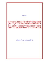 Skkn một số giải pháp nhằm thực hiện hiệu quả cuộc vận Động học sinh nghệ an nói không với Điện thoại trong buổi học tại trường thpt nam yên thành