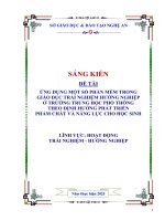 Skkn Ứng dụng một số phần mềm trong giáo dục trải nghiệm hướng nghiệp Ở trường trung học phổ thông theo Định hướng phát triển phẩm chất và năng lực cho học sinh
