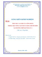 Skkn phát huy vai trò của công Đoàn trong việc nâng cao chất lượng chuyên môn tại trường thpt quỳnh lưu 2