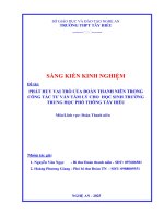 Skkn phát huy vai trò của Đoàn thanh niên trong công tác tư vấn tâm lý cho học sinh trường trung học phổ thông tây hiếu