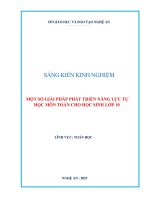 Skkn một số giải pháp phát triển năng lực tự học môn toán cho học sinh lớp 10