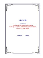 Skkn xây dựng Đề kiểm tra Định kì môn Địa lí lớp 11 theo hướng phát triển năng lực học sinh