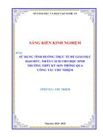 Skkn sử dụng tình huống thực tế Để giáo dục Đạo Đức, nhân cách cho học sinh trường thpt kỳ sơn thông qua công tác chủ nhiệm