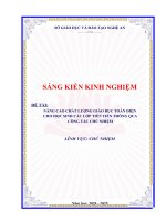 Skkn nang cao chất lượng giao dục toan diện cho học sinh các lớp tiên tiến thông qua công tác chủ nhiệm