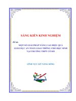 Skkn một số giải pháp nâng cao hiệu quả giáo dục an toàn giao thông cho học sinh tại trƣờng thpt cờ Đỏ